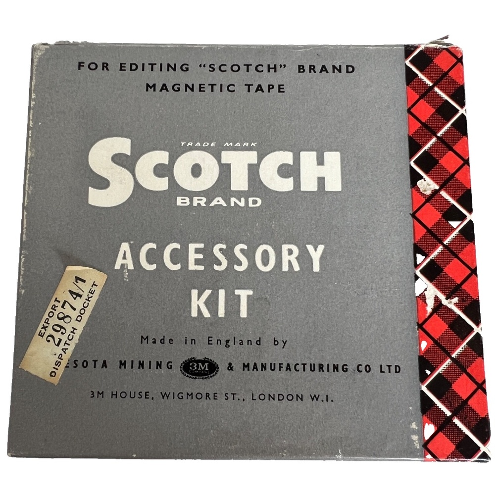 Scotch Brand Editing Magnetic Tape Accessory Recording Splicer Vintage England
